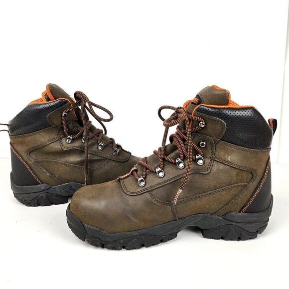 Hytest Brown Leather Men\'s Steel Toe EH Poron Work Boots Shoes Mens sz 8 K12451 main image 9